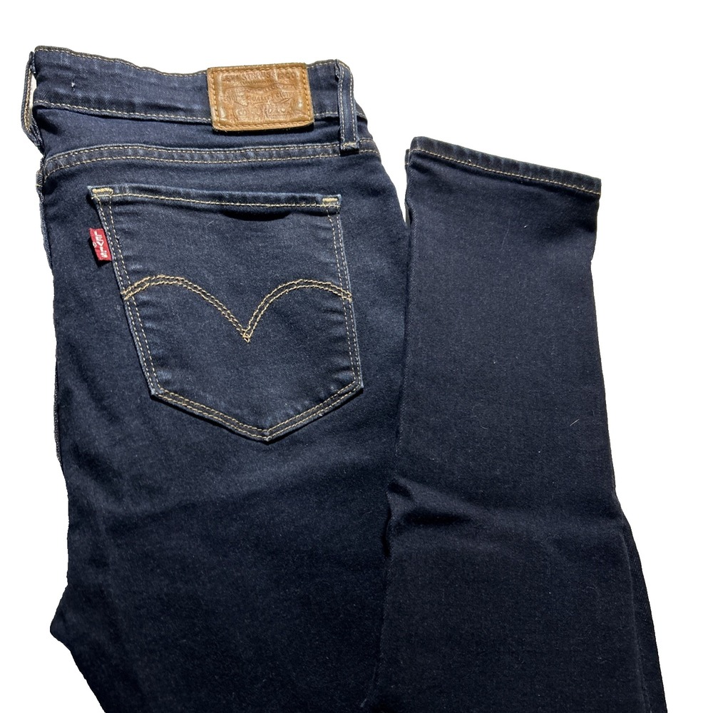 Levi's 711 Skinny Ankle Blue Dark Wash Mid Rise Denim Jeans Women's Size 29x29